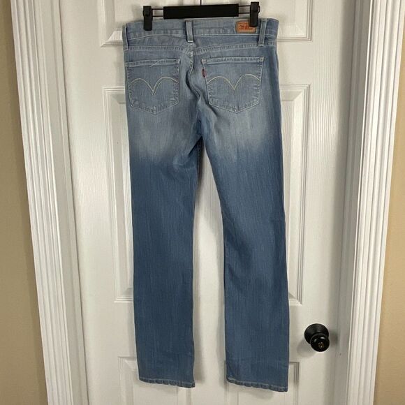 Levis 524 Too Superlow Womens Jeans Size 5M Blue Wash Straight Leg Distressed N - Picture 4 of 12